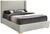 RoyceBeige-F Royce Collection Mid-Century Modern Linen Textured Fabric Upholstered Bed with Wing Back Headboard, 62" W x 84.5" D x 54.5" H, Beige, Full