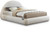 RudyCream-F Rudy Collection Modern | Contemporary Teddy Fabric Full Bed with Soft Plush Cream Teddy Fabric and Rounded Headboard, 69" W x 86" D x 45" H, Cream, Full