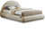 RudyBeige-K Rudy Collection Modern | Contemporary Teddy Fabric King Bed with Soft Plush Beige Teddy Fabric and Rounded Headboard, 91" W x 91" D x 49" H, Beige, King