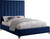 ViaNavy-Q Via Collection Modern | Contemporary Velvet Upholstered Queen Bed, Rich Navy Velvet, Deep Channel Tufting, Gold and Chrome Legs, 65.5" W x 86" D x 70.5" H, Navy, Queen ViaNavy-Q Via Collection Modern | Contemporary Velvet Upholstered Queen Bed, Rich Navy Velvet, Deep Channel Tufting, Gold and Chrome Legs, 65.5" W x 86" D x 70.5" H, Navy, Queen