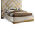 VectorCream-K Vector Collection Modern | Contemporary Velvet Upholstered Bed, Custom Gold Metal Base and Polished Gold Metal Design, 97.5" W x 85.5" D x 68" H, Cream, King VectorCream-K Vector Collection Modern | Contemporary Velvet Upholstered Bed, Custom Gold Metal Base and Polished Gold Metal Design, 97.5" W x 85.5" D x 68" H, Cream, King
