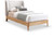 VenturaGrey-T Ventura Collection Mid-Century Modern Upholstered Twin Bed, Soft Grey Fabric, Finished Rubberwood Legs, Slats, 44" W x 77.5" D x 44.5" H, Grey, Twin