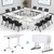 2 Pack Flip Top Training Table with Lockable Wheels, Mobile Nesting Folding Conference Table, Space Saving Seminar Desk for Classroom, Office, Library (White, 47"×16"×30") 2 Pack Flip Top Training Table with Lockable Wheels, Mobile Nesting Folding Conference Table, Space Saving Seminar Desk for Classroom, Office, Library (White, 47"×16"×30")