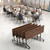 10 Pack Flip Top Training Table with Lockable Wheels, Mobile Nesting Folding Conference Table, Space Saving Seminar Desk for Classroom, Office, Library (Walnut, 47"×16"×30") 10 Pack Flip Top Training Table with Lockable Wheels, Mobile Nesting Folding Conference Table, Space Saving Seminar Desk for Classroom, Office, Library (Walnut, 47"×16"×30")