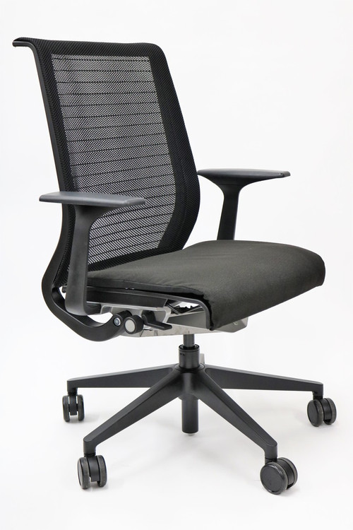 Steelcase Think Chair Black Fabric Seat and Black mesh Great for Conference Room