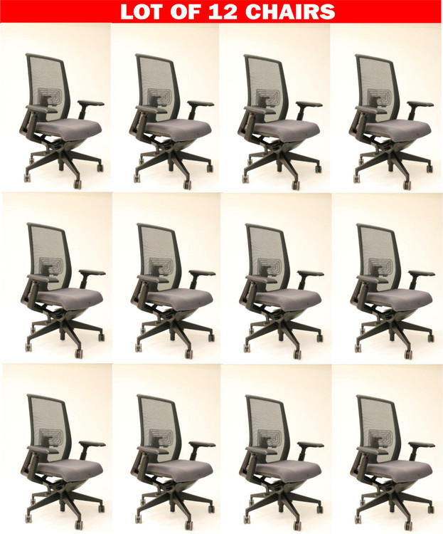 Qty 12 Haworth Very Chairs Mesh Back Fully Adjustable Model + Fully Adjustable 4-D Arms