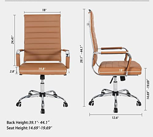 Ergonomic Chair Office Desk Chair, Modern Leather Conference Room