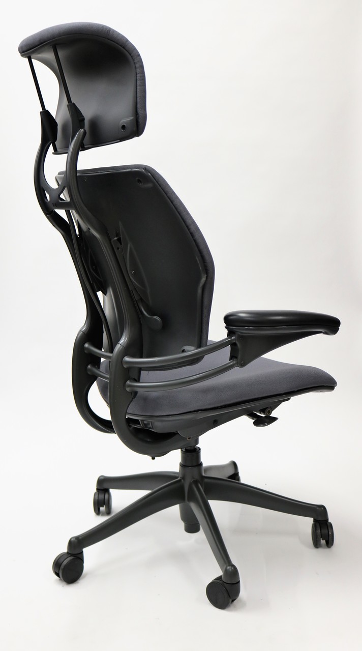 Freedom Chair By Humanscale Fully Adjustable Model With Headrest Gray