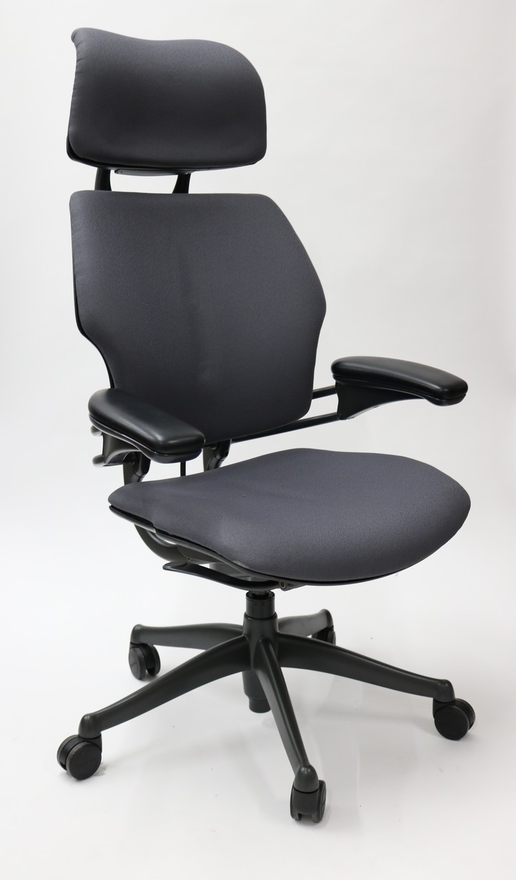 Freedom Chair By Humanscale Fully Adjustable Model With Headrest Gray