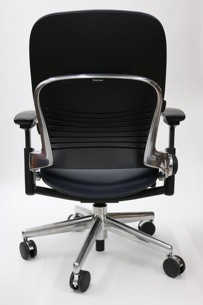Steelcase Leap Chair V2 Leather - Polished Aluminum