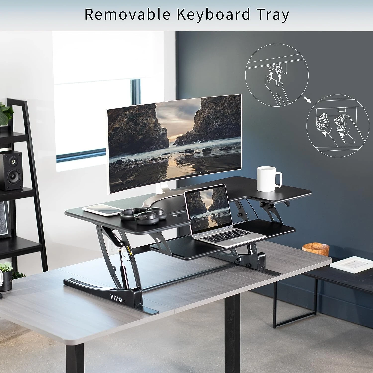 ModSavy Desk Essential 42 inch Height Adjustable Stand Up Desk ...
