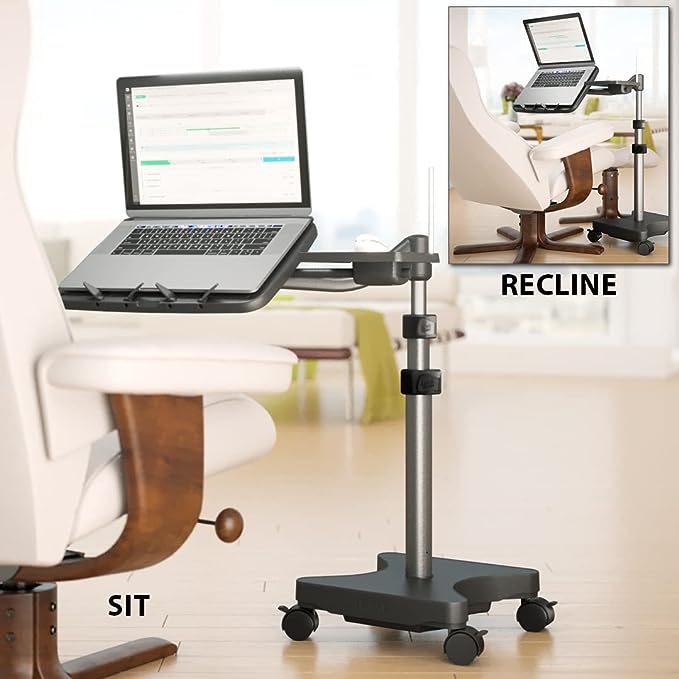 ModSavy Rolling Laptop Workstation Stand Cart Desk for Laptops, Books ...