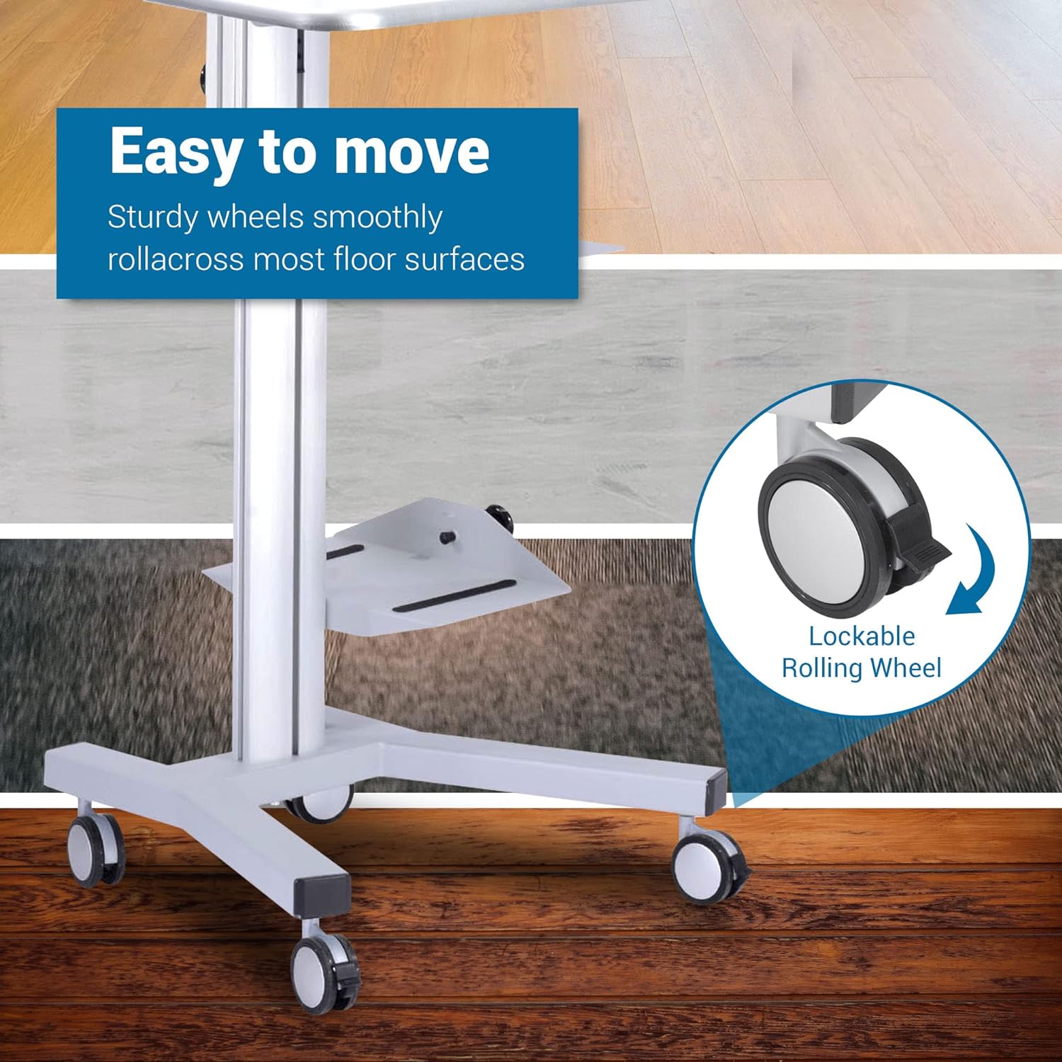 Mount-it! Under Desk Office Footrest With 3-level Height Adjustment And  Rolling Massaging Surface