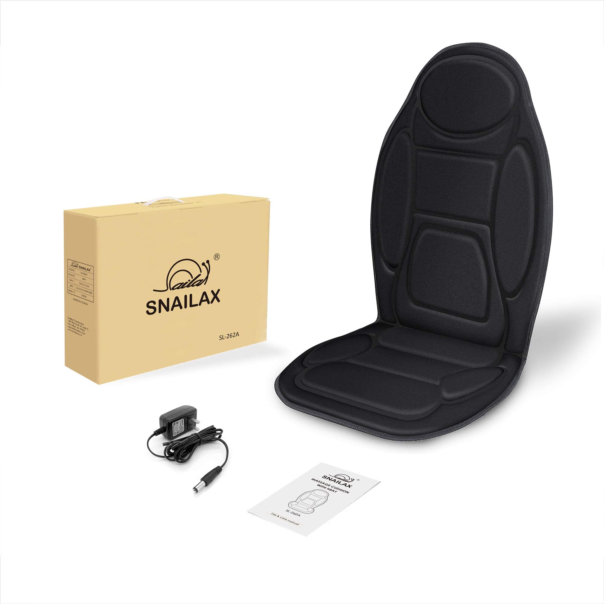 Snailax Massage Seat Cushion - Back Massager with Heat, 6 Vibration Massage  Nodes & 2 Heat Levels, Massage Chair Pad for Home Office Chair