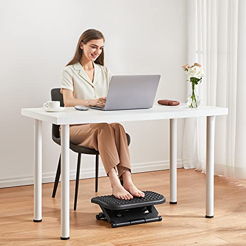 Mount-It! Ergonomic Under Desk Footrest with 3 Height Levels |Height  Adjustable Tilting Foot Stool | Home Office Footrest with Massage Surface  for