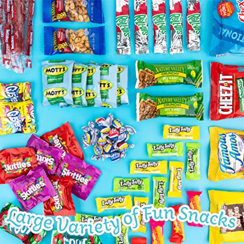 Care Package (150) Variety Snacks Gift Box Bulk Snacks - College Students,  Military, Work or Home - Over