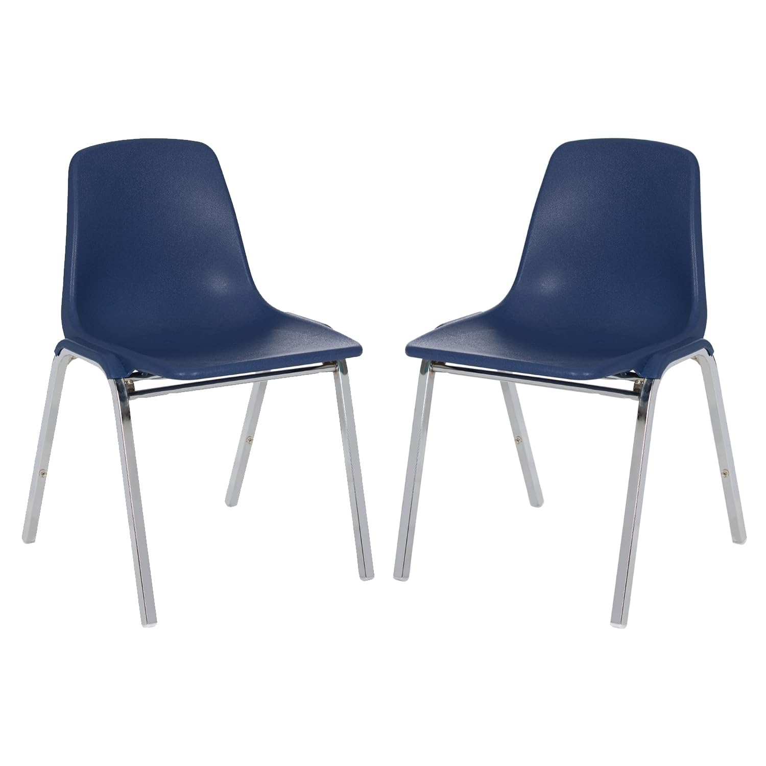 Commercial-Grade Polypropylene Shell Stack Chair (Blue, 2-Pack)