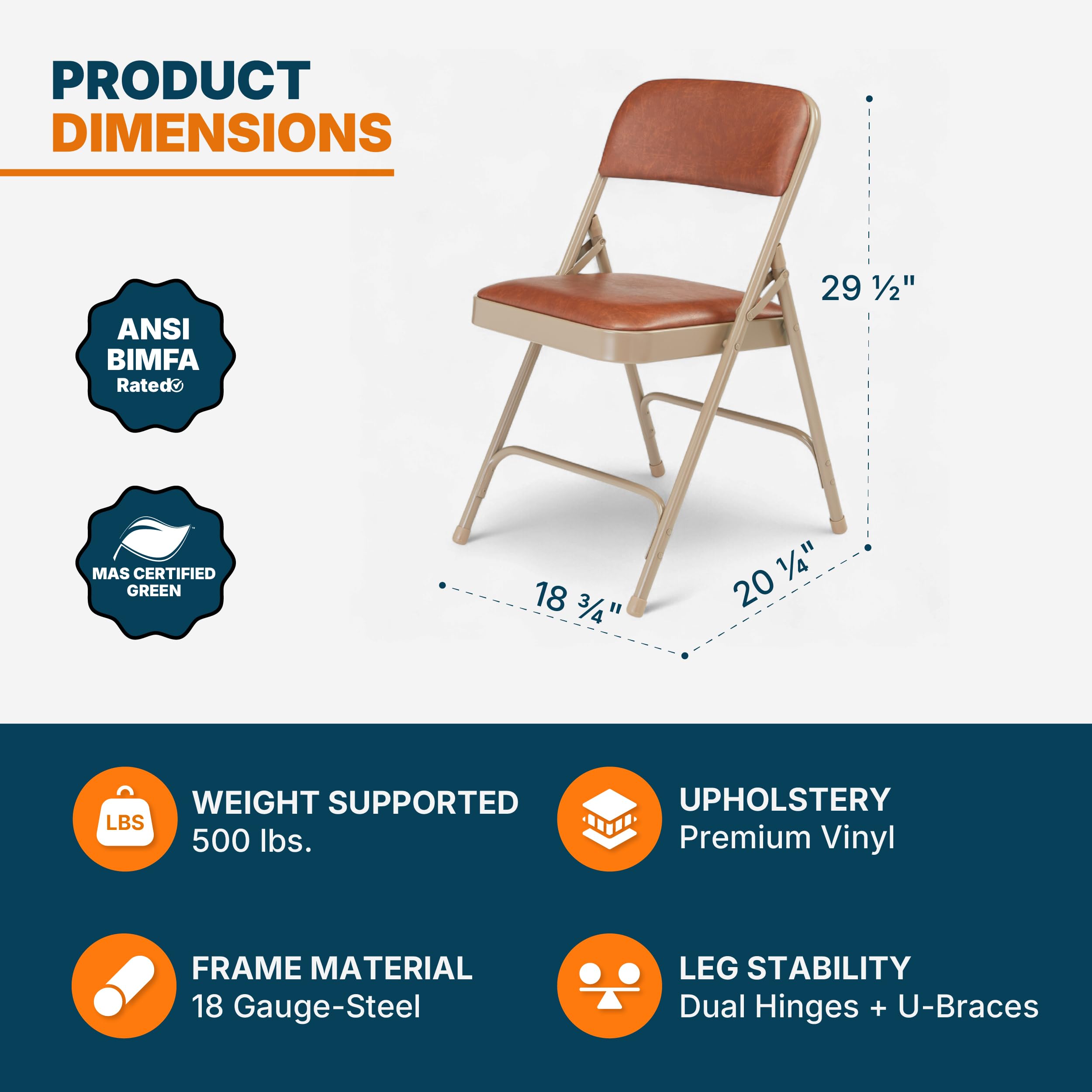 Folding Chair With 500 Lb Capacity