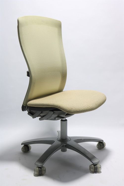 Life Chair By Knoll Beige Mesh Back and Beige Seat No Arms