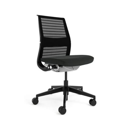 Steelcase Think Chair, Black, 3D Knit Back, Adjustable Arms