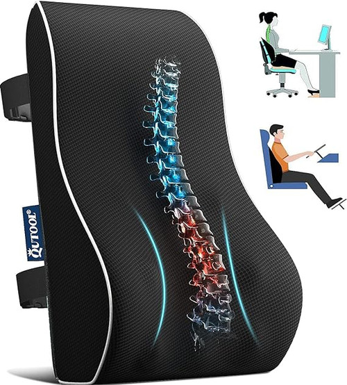 Back support pillow for shop desk chair