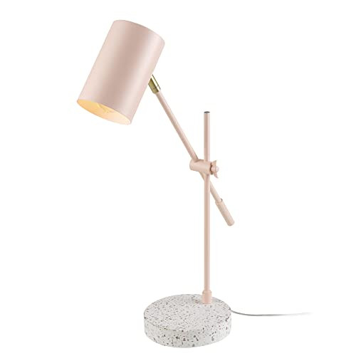 Globe Electric 30292 18 Desk/Table Lamp, Matte Pink, Matte Brass Accent,  Terrazzo Base, Adjustable Height, Balance Arm, in-Line Rocker On/Off  Switch, Adjustable Lamp, Home Office Accessories