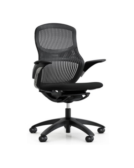 Knoll Generation Chair, Black, All Features, Adjustable Arms