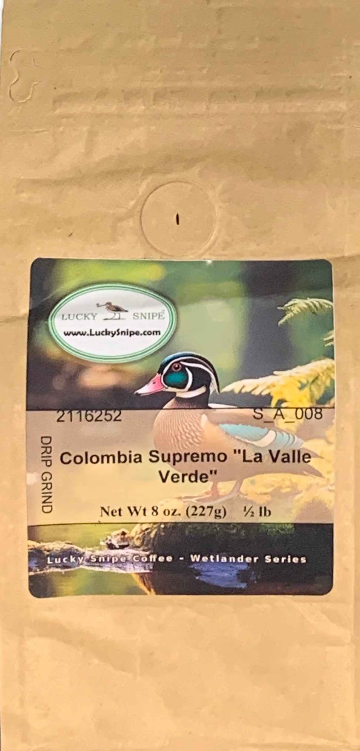 Columbia Supremo 'La Valle Verde' Coffee - 1/2 Pound