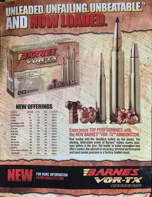 "BARNES VOR-TX AMMUNITION" - Dealer Poster