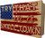 American Flag Try That In A Small Town Decorative and Secure Gun Cabinet (Red and Blue)