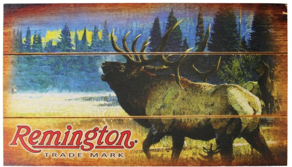 Remington - Bugling Elk Wood Sign