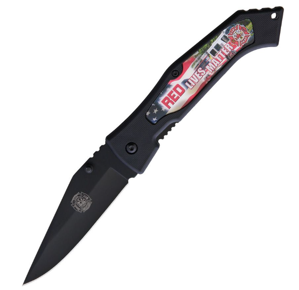 Red Lives Matter Linerlock Knife