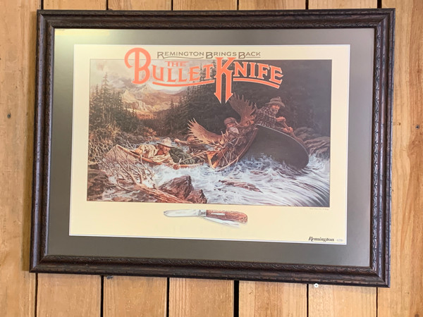 REMINGTON BRINGS BCK THE BULLET KNIFE, "A BAD TIME FOR A SONG" - FRAMED PRINT
