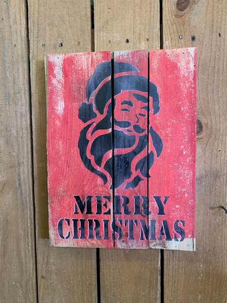 Merry Christmas - SANTA Wood Sign