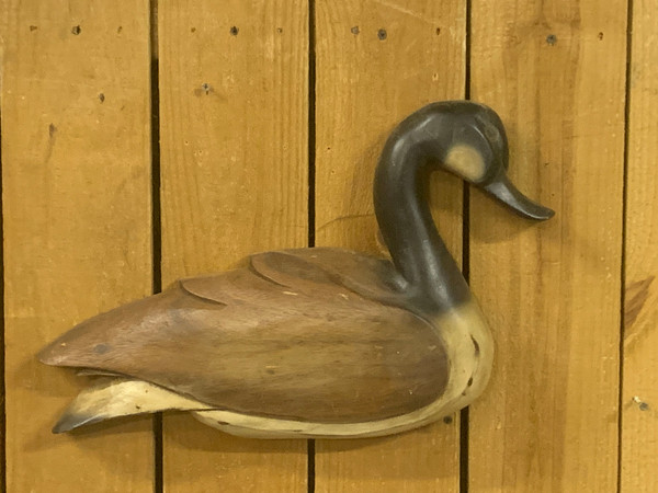 1/2 Canadian Goose, Solid Wood, Old, 19" X 13" X 3"