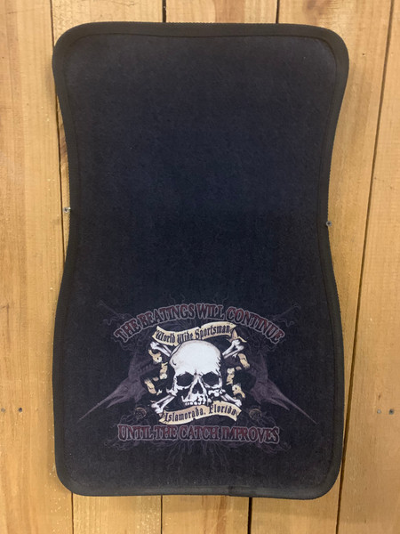 Car/Truck Mat - THE BEATINGS WILL CONTINUE UNTIL THE CATCH IMPROVE, World Wide Sportsman Islamorada, Florida