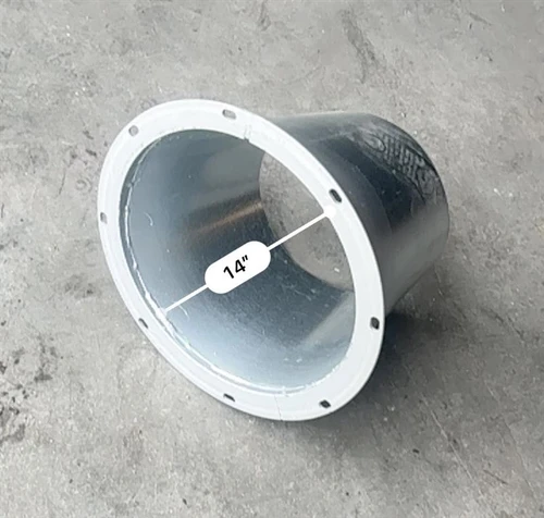14" to 12" round reducer for grain bin aeration system.