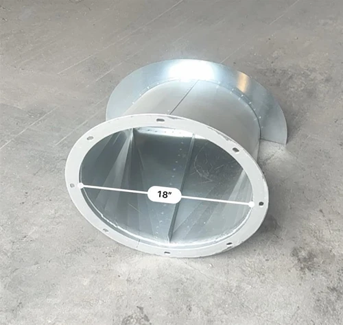 Grain bin aeration round to half round transition