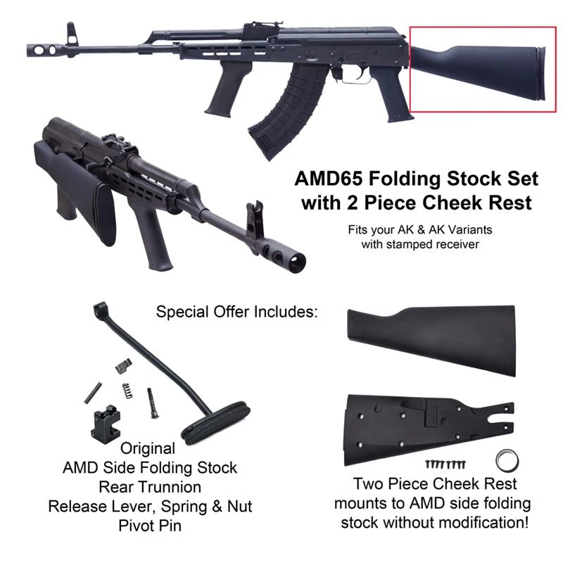 Amd65 AMD65 Original Surplus Folding Butt Stock Kit & AMD 65 2 Piece Cheek ...