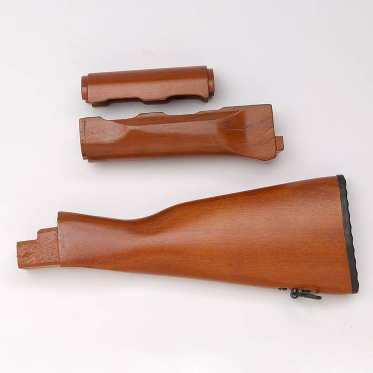 AK 47 Stock Set (Hardwood) with Butt Plate & Sling Swivel