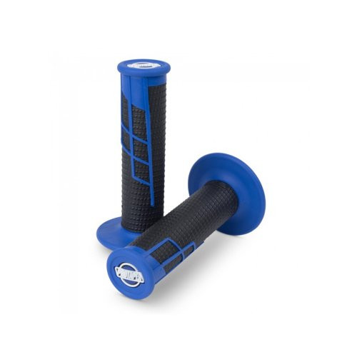 Handlebar Grip Clamp On Half Waffle Blue/Black