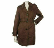 Dennis Basso Water Resistant Trench Coat with Removable Belt Mocha Size S