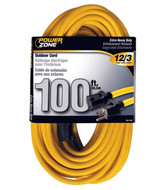 Power Zone 12/3 100ft Outdoor Extension Cord 12 AWG 13A Rated at 300V Grounded