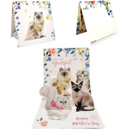 Mother's Day Pop-Up Card w/ Custom Message & Postage Purrfect Cats