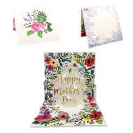 Mother's Day Pop-Up Card w/ Custom Message & Postage Golden Flowers