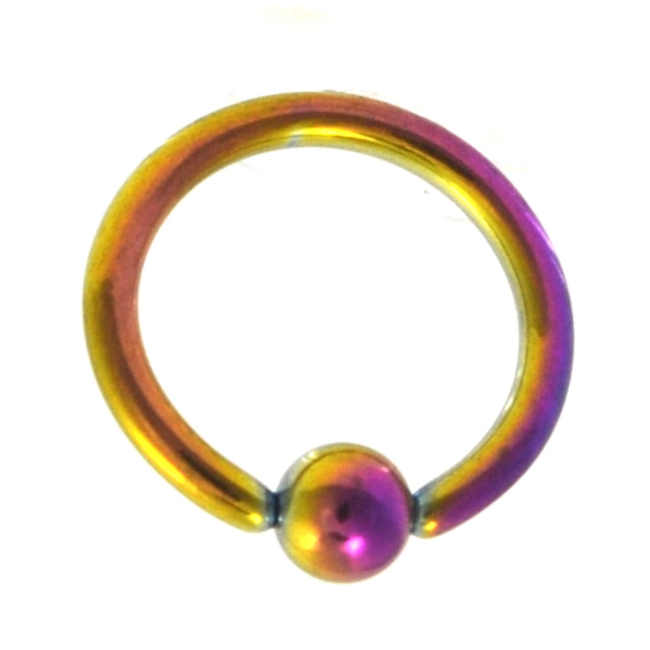 3 Rainbow Gems Captive Bead Ring CBR (2 Sizes)