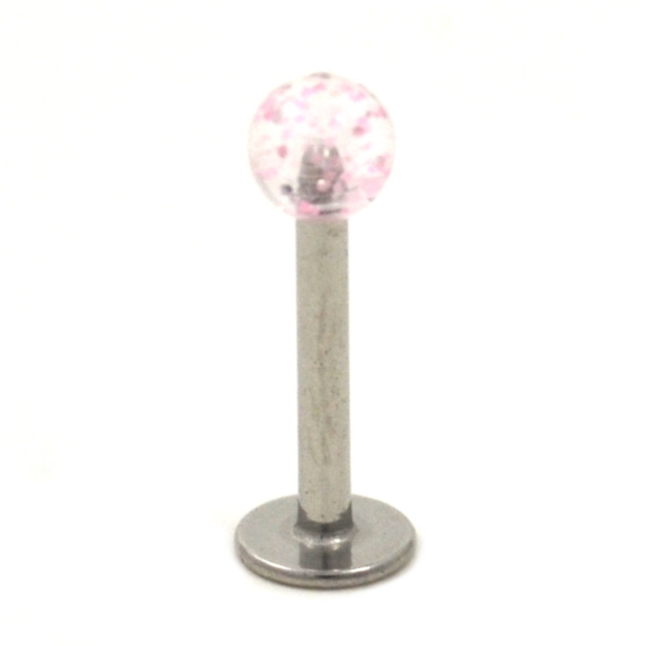 Purple Glitter Ball Labret Monroe Stud Bar - 16G 5/16