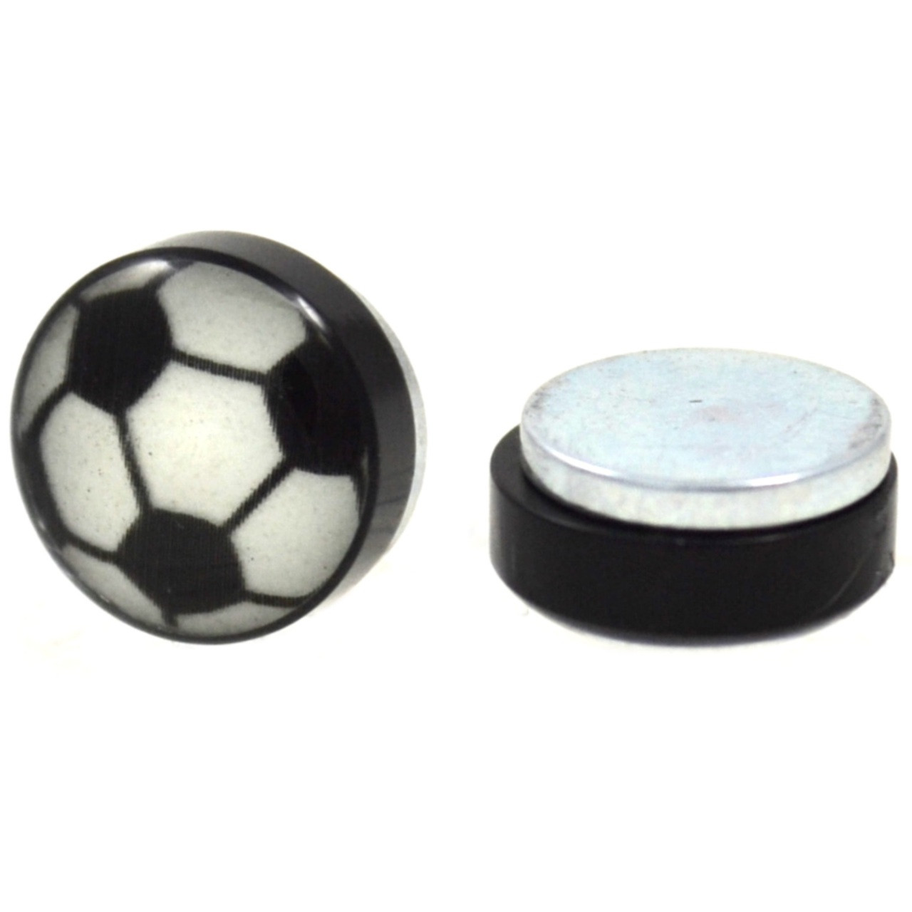 Glow in the Dark Soccer Ball Fake Plug Earrings
