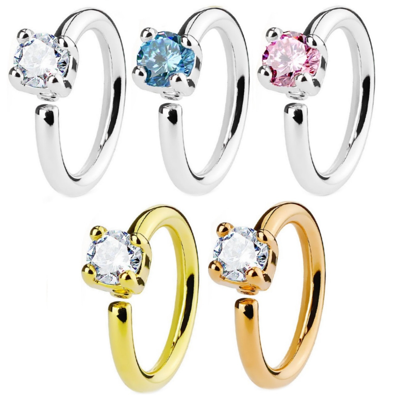 Synthetic Opal Bendable Cartilage Hoop 16G