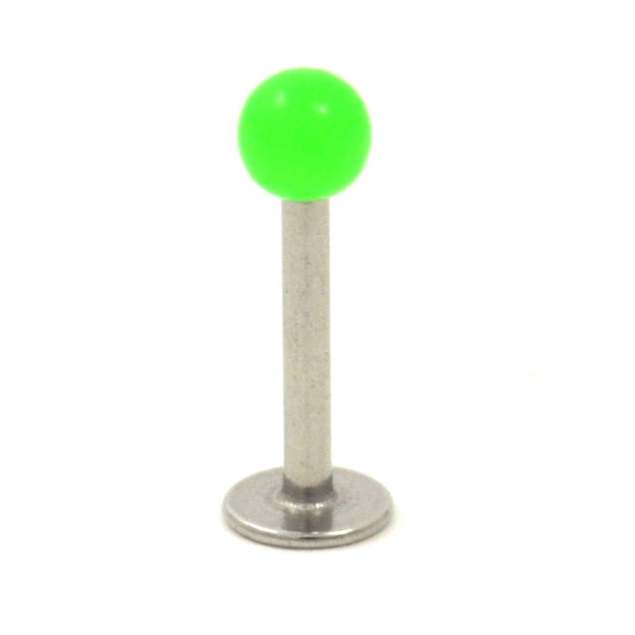 3mm Green Top Ball Labret Monroe Stud Bar - 16G 5/16